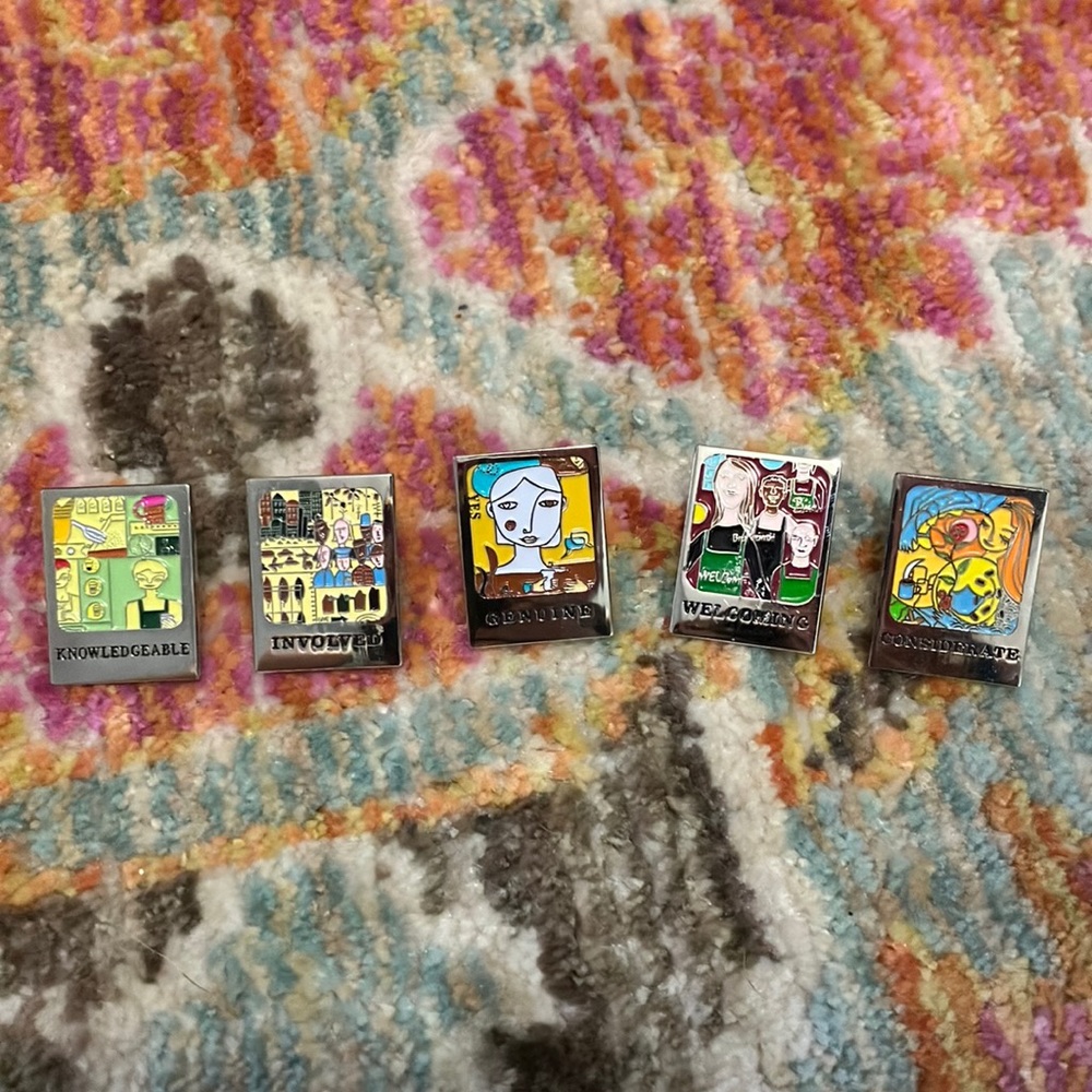 RARE. Full set of Starbucks green apron pins.